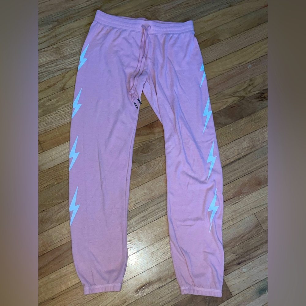 Women’s Aqua lounge pants sweatpants joggers  size S small lightening bolts